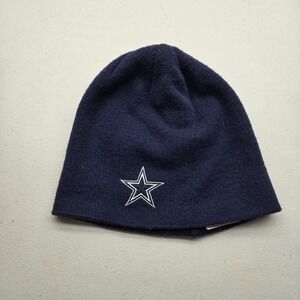 Dallas Cowboys Unisex Beanie OS Navy Blue NFL Embroidered Logo Reebok Y2K